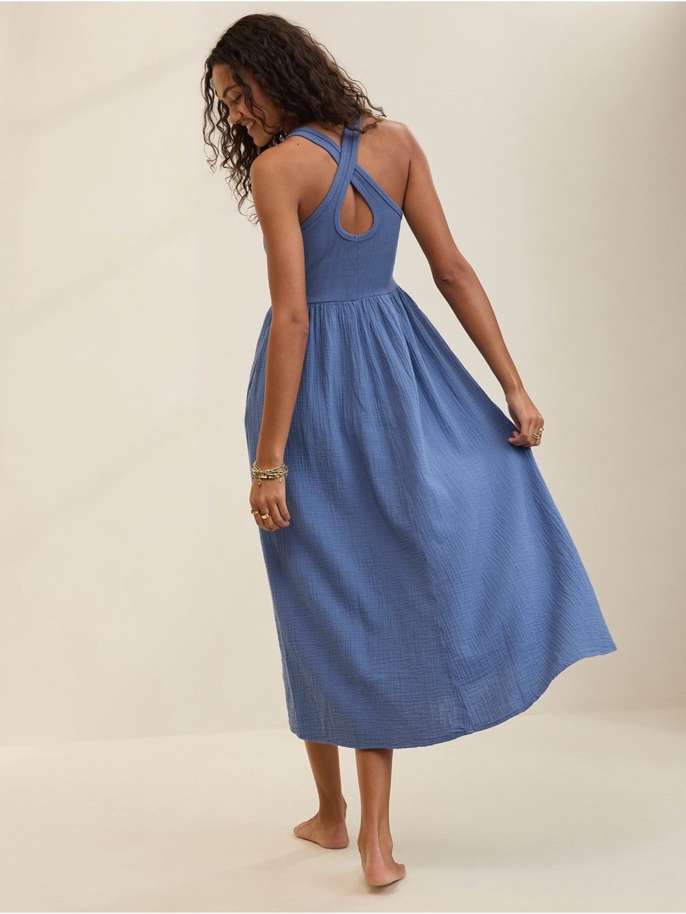 💙AERIE~At the barre cross back dress SIZE M